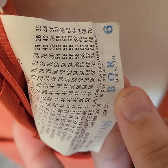 Forever Paris International Orange Dress, Size 6 - Picture 5 of 5